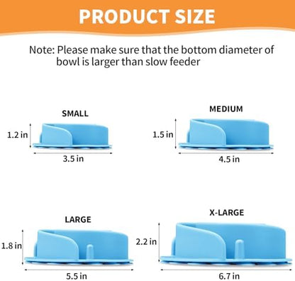 Slow Feeder Dog Bowls Insert, Animire Soft Silicone Slow Eating Dog Food Bowl for Small, Medium and Large Dogs, Compatible with Regular and Elevated Bowls - Image 5