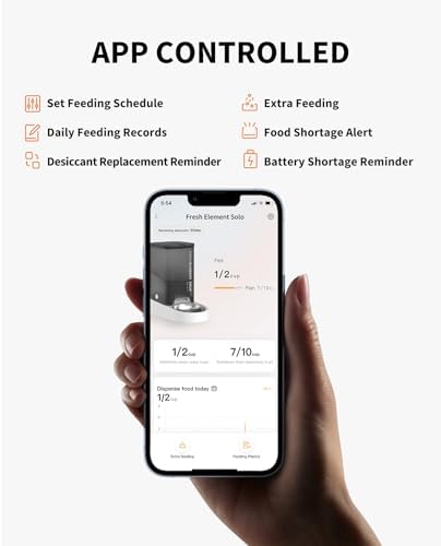 PETKIT Automatic Cat Feeder, 2.4G WiFi Automatic Dog Feeder, App Control Pet Food Dispenser with Triple Fresh-Lock System, Schedule Feeding, Food Shortage Alert, Dual Power-Charge&Battery,3L Capacity - Image 2