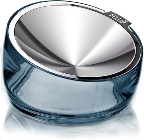 Felli Pet Oblik Whisker Fatigue Cat Food Bowl Raised Stainless Steel Shallow Dish, Pet Design Anti Vomit Tilted Metal Plate Feeder Elevated Acrylic Base (Shadow, 0.5 Cups Shallow Dish) by Felli