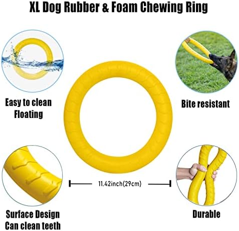 XL Large Indestructible Dog Toys, Dog Chew Toys for Aggressive Chewers,Flying Discs for Medium/Large Breeds. Floating Dog Ring Toys for Throwing, Catching, Grabbing. (12 Inch) - Image 2