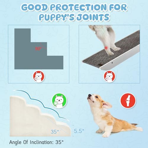 Mesa Lemon 4 Step Dog Stairs Pet Ramp for High Beds, Sofas and Cars - Image 3