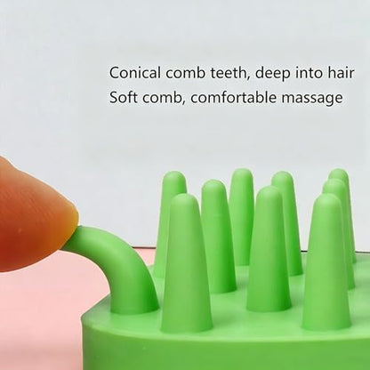 Pet Bath & Massage Brush,Pet Grooming Brush,Soft Rubber Scrubber for Brushing,Massaging,Bathing,Shampooing and Reducing Hairballs (Green, Style 1) - Image 4