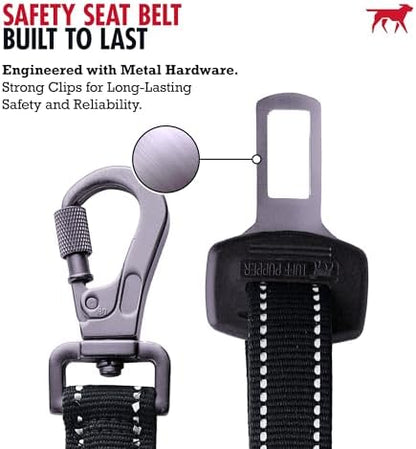 Tuff Pupper Dog Seat Belt | Adjustable Length Dog Seatbelt Restraint | Tangle-Free Locking Carabiner | Shock-Absorbing Bungee | Reflective Stitching for Visibility | Universal Fit for Cars & Trucks - Image 7