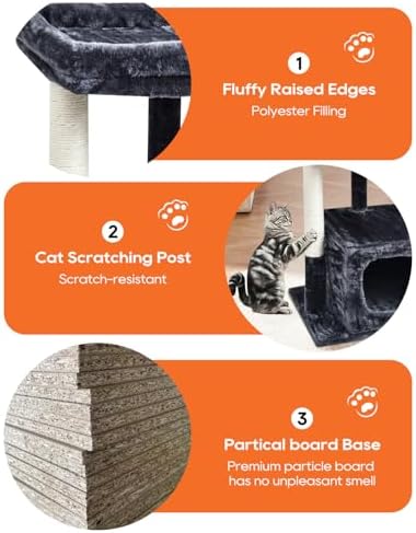 SYANDLVY 27IN Cat Tree for Indoor Cats Large Adult, Modern Activity Tower - Image 5