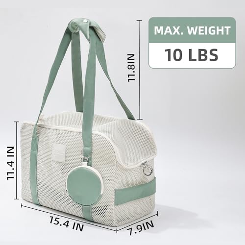 Pet Breathable Mesh Tote Bag, Pet Hands-Free Shoulder Bag,Dog and Cat Lightweight and Comfortable Pet Shoulder Bag, Pet Carrier Purse for Small Dog Cat（Can Hold 10 Pounds） - Image 3