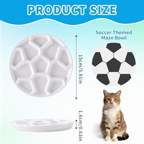 Ceramic Cat Slow Feeder,Shallow and Wide Opening Dish for Whisker Friendly - Image 2