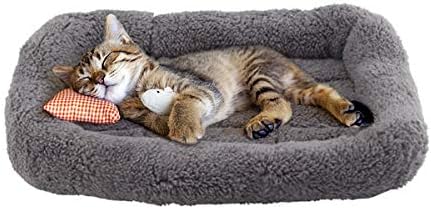 Enjoying Cat Mat Bed 10" x 15" Pet Bed with Pillow Around for Puppy Kitten Curled Sleeping Beds for Carrier/Crate Small Dog Cushion, Anti Skid Bottom, Small - Image 4