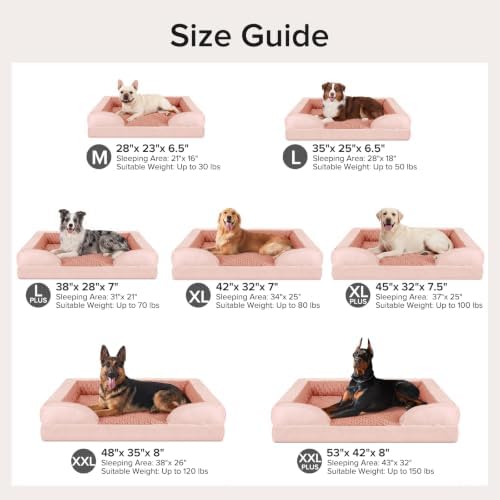 INVENHO L Plus Orthopedic Dog Bed for Large Dogs, Washable Dog Sofa with Egg-Crate Foam, Waterproof Lining and Non-Skid Bottom - Image 7