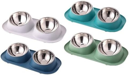 Raised Cat Bowl, No Spill Stainless Steel Elevated Food Bowls Grey - Image 7