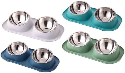 Raised Cat Bowl, No Spill Stainless Steel Elevated Food Bowls Mint - Image 7