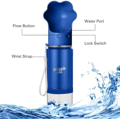 Stainless Steel Dog Travel Water Bottle, Vacuum Insulated Portable Dog Water Dispenser, Drink Cup and Snack Container On The Go, Outdoor Walking, Hiking, Travel (Cobalt) - Image 3
