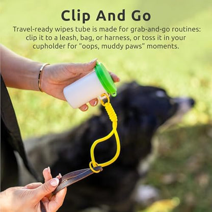 PawZ Travel Wax & Wipe Kit – Dog Paw Wipes Unscented (Clip-On Travel Tube) + Paw Balm Stick for Dogs, Clean, Moisturize & Protect Dog Paws, Mess-Free On-the-Go Paw Cleaning Kit - Image 5