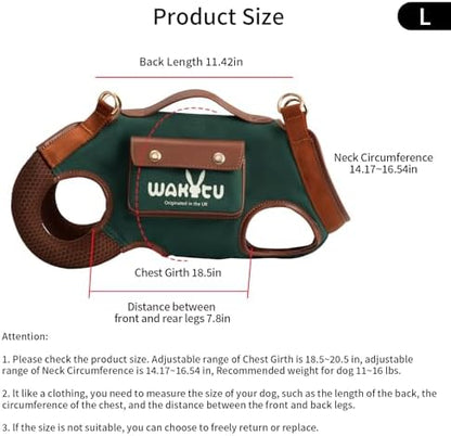 Wakytu Dog Lift Harness Dog Carrier Sling for Small Dogs & Cats,L - Image 5