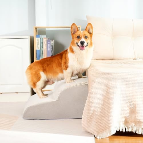 Dog Stairs for Small Dogs, High Density Foam Dog Ramp, Extra Wide Non-Slip Pet Steps for High Beds Or Couch, Soft Foam Doggie Ladder for Dogs Injured, Older Pets, Small Cats - Image 2