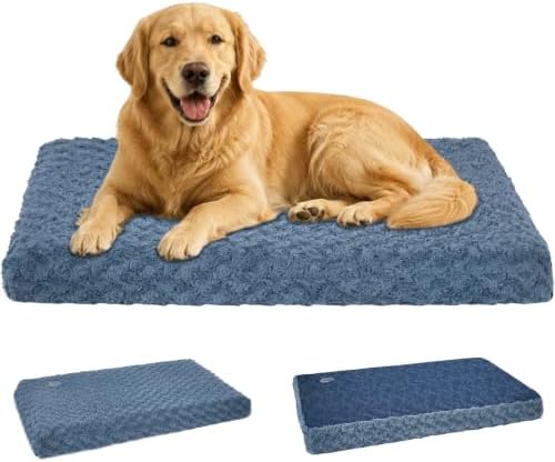 EMPSIGN Dog Bed Mat Crate Pad Mattress, Ultra Soft Pet Kennel, Navy, XXL by EMPSIGN