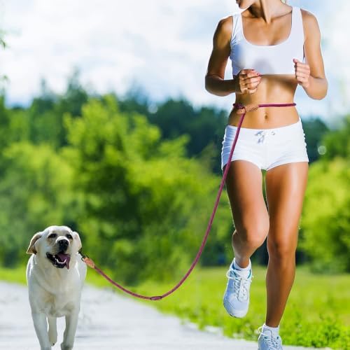 Mile High Life Hands Free Dog Leash, Crossbody Waist Leash with Genuine Leather Connection, Multifunctional Adjustable Slip Lead for Dog Walking Running (Pink, 8FT) - Image 6