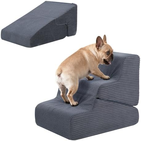 Dog Ramp for Bed, 16.5" H Dog Stairs for High Bed by PrimePatio