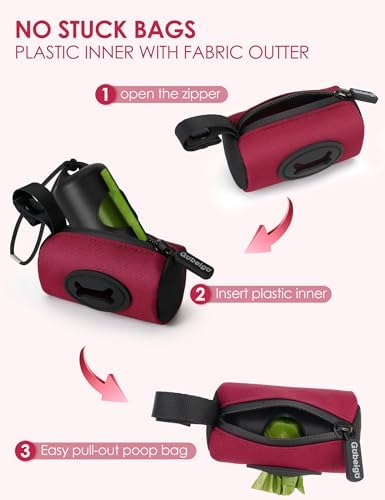 Gobeigo 2-in-1 Dog Poop Bag Holder【Easy Pull-Out Version】(Red) - Image 2