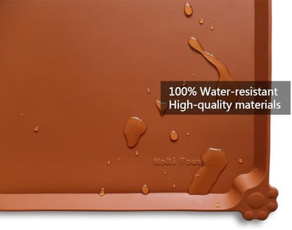 Hoki XX-Large Silicone Non Slip Pet Food Mats - Tray, Dog & Cat Bowl Mats, Waterproof, for Carpet, Caramel - Image 3