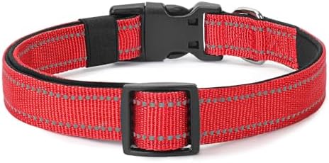 Reflective Dog Collar, Adjustable Nylon for Small Dogs, Red - Image 6