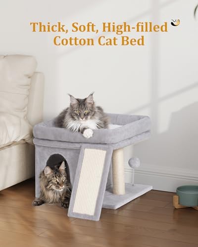 Aechonow Cat Tree Tower for Large Cat, Cat Bed House with Large Perch - Image 2