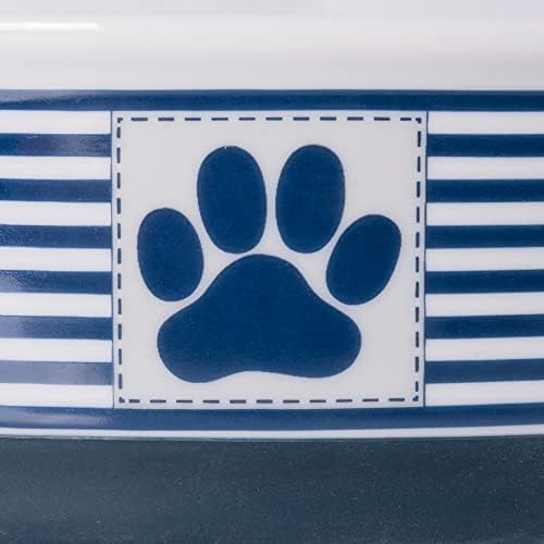 Bone Dry Paw & Patch Ceramic Pet Collection, Small Bowl, 4.25x2", Nautical Blue - Image 4