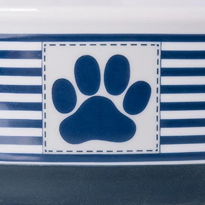 Bone Dry Paw & Patch Ceramic Pet Collection, Small Bowl, 4.25x2", Nautical Blue - Image 4