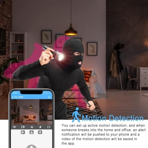 WiFi Camera Night Vision, Motion Detection Nanny Cameras - Small Wireless Camera for Pet/Nanny Monitor Pan/Motion Detection - HD 1080P - Image 5