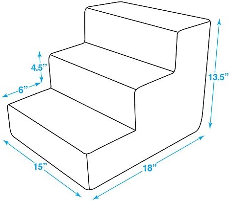 Best Pet Supplies Dog Stairs & Steps - Foam Steps for Small Dogs & Cats, Non-Slip Indoor Balanced Pet Step Support, Dog Ramp, No Assembly, Brown Linen, 3-Step (13.5-inch Height) - Image 4