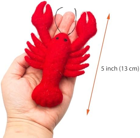 Glaciart One Wool Lobster Cat Toy with Catnip | Interaction & Boredom Relief, Encourages to Exercise, Explore & Play | Filled w/Organic Herbs to Help Sooth or Reduce Anxiety - Image 5