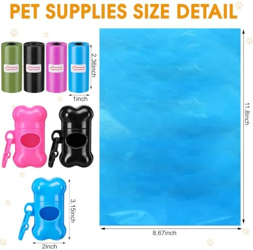 Teling 3000 Count Dog Poop Bags with 3 Dispensers, Colourful - Image 2