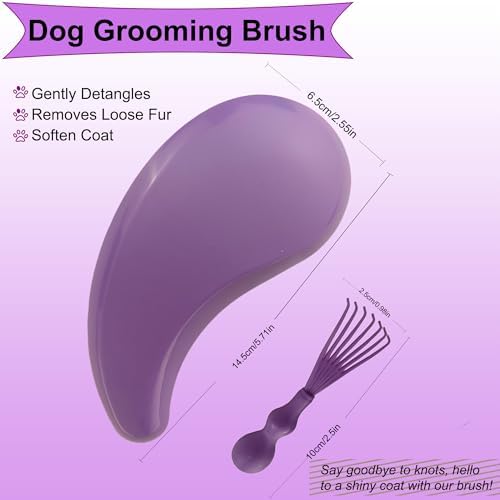 Puppy Brush for Small Dogs - Soft Dog Brush (Light Purple) - Image 3