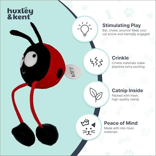 Huxley & Kent Chirpy Interactive Catnip Cat Toy, Ladybug - Image 4