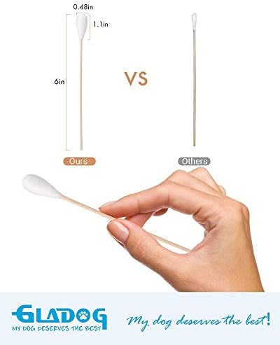 GLADOG 6 Inch Professional Large Cotton Buds for Dogs, Specially Designed Dog Cotton Buds with Wood Handle, Large Means Safe - Image 4