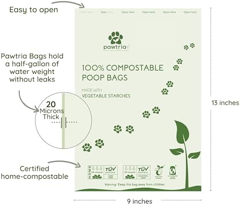 Pawtria Home Compostable Dog Poop Bag Rolls, 480 Bags, 32 Rolls - Image 3