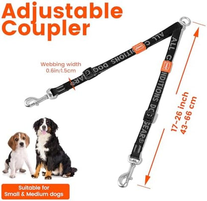 HOWGO Double Dog Leash,Tangle-Free 360 Swivel(Yellow, Pro S-M Splitter) - Image 6