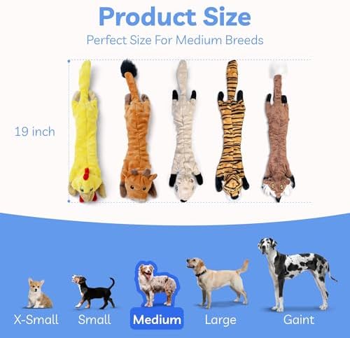 SHARLOVY Dog Squeaky Toys 5 Pack, Bubble Plush Puppy Teething Pet Toys, Crinkle No Stuffing Animals Dog Toy, Doggies Chew for Large Small Medium Breeds - Image 6