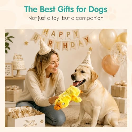 Fuufome No Stuffing Duck Squeaky Dog Toy, Crinkle Plush Chew Toy for Puppy - Image 5
