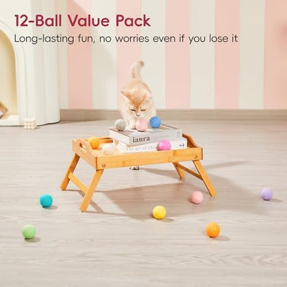 Potaroma 12 Pcs Quiet Play Felt Cat Ball Toys with Catnip Inside - Image 6