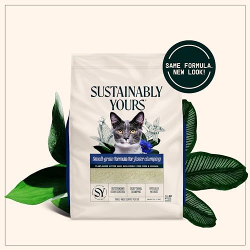 Sustainably Yours Natural Cat Litter, Small-Grain Formula, Exceptional Clumping & Odor Control, Virtually No Dust, Soft on Paws, Corn & Cassava Plant-Based, Unscented, 10 lbs (Pack of 2) - Image 3