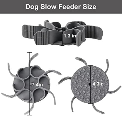 Dog Slow Feeder Bowls 2 PCS Silicone Spiral Pet Food Feeder Insert - Image 7