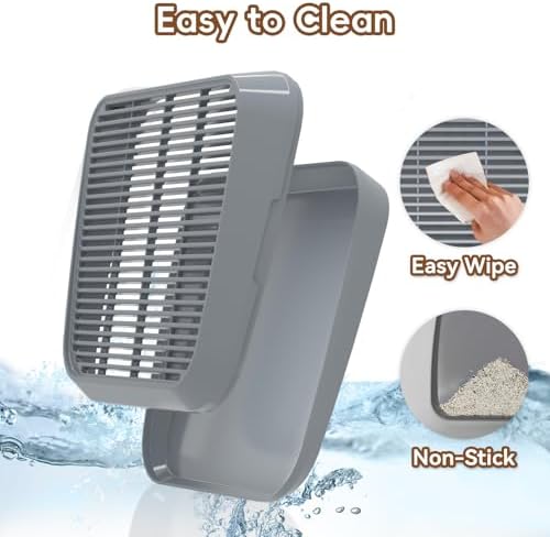 Elevated Litter Box Ramp/Steps for Kittens & Old Cats,Washable Litter Catcher Stairs for Automatic Cat Litter Box,Anti-Tracking Cat Litter Mat Pedal with Filter,Easy to Clean (Dark Grey) - Image 5