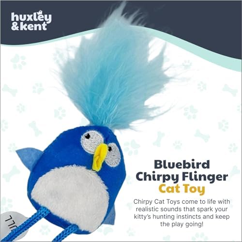 Huxley & Kent Chirpy Interactive Catnip Cat Toy, Bluebird - Image 2
