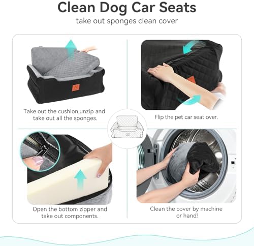 Dog Car Seat for Large/Medium Dogs Up to 55 lbs, Car Dog Bed 2 Small Dogs - Image 6