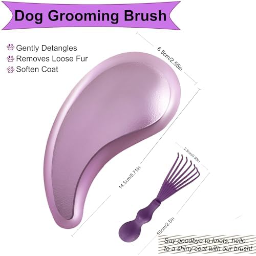 Gentle Grooming Puppy Brush with Gift Box (Electroplating Purple) - Image 2