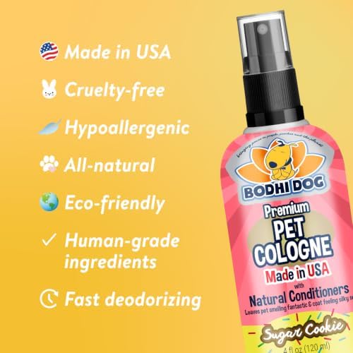Bodhi Dog Premium Dog Cologne - Deodorizing Dog Perfume & Conditioner for Dogs & Cats - Natural Long Lasting Spray - Keeps Pets Fresh All Day - Gentle, Safe Formula, Made in USA (Sugar Cookie 4 Fl Oz) - Image 5