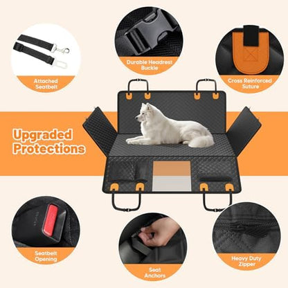 Dog Car Seat Cover for Back Seat,Hard Bottom Hammock Hold 400lbs For Cars - Image 7