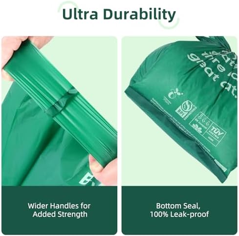 270 Count Cat Poop Bags with Handles, Disposable Litter Bags for Pet Poop, Extra-Thick Kitty Waste Bags Easy Tie Leak-Proof Strengthen Unscented (Made of 70% Recycled Plastic) - Image 3