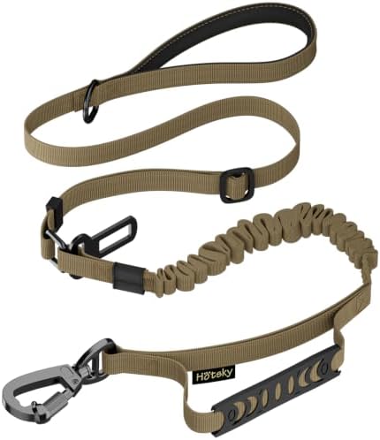 Hotsky Tactical Bungee Shock Absorbing No Pull Strong Dog Leash,Khaki,4-6FT by Hotsky