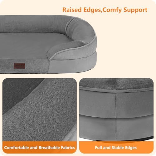 Dwanton Orthopedic Waterproof Large Dog Bed Sofa, Gel Memory Foam, 42" - Image 5